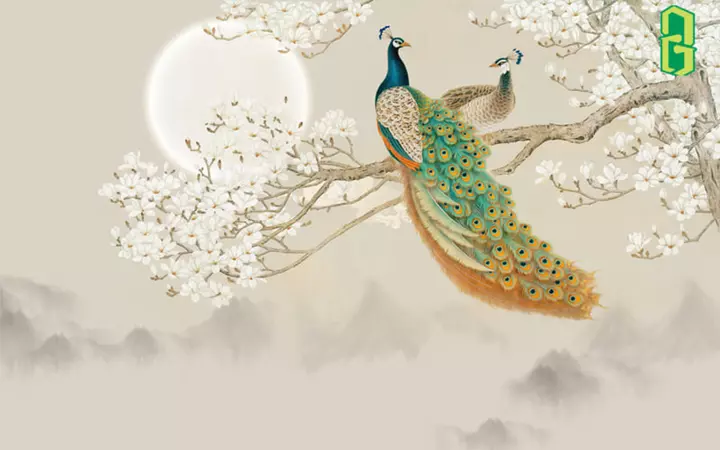 Tranh vẽ con công truyền thống