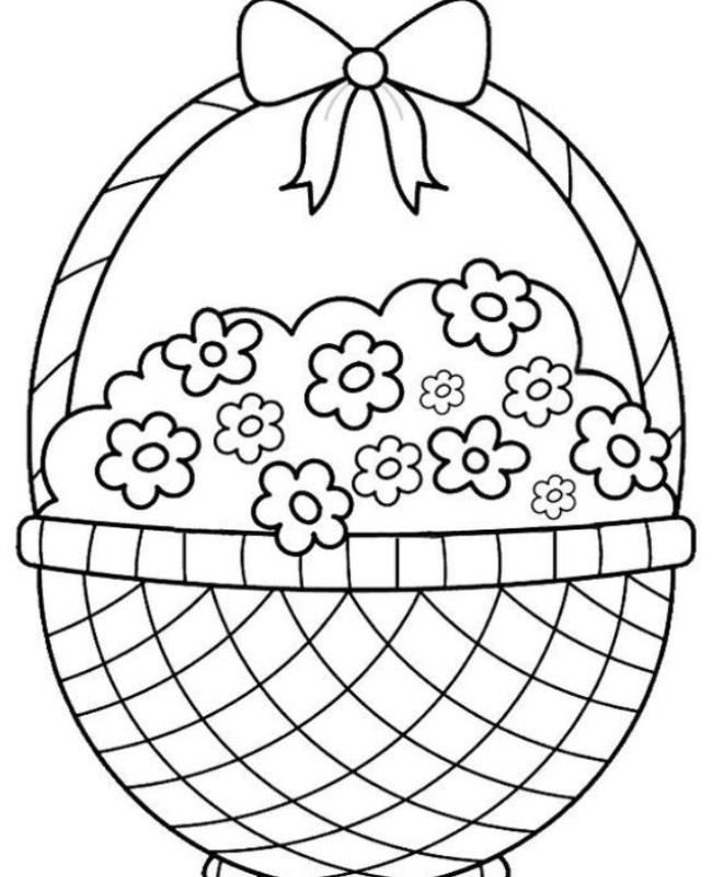 Tranh Tô Màu Giỏ Hoa