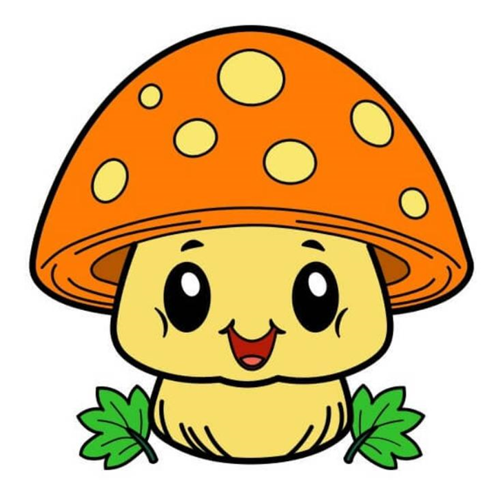 Hình ảnh cây nấm cute cho bé