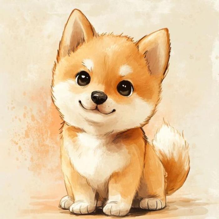 Hình ảnh chó Shiba chibi cute
