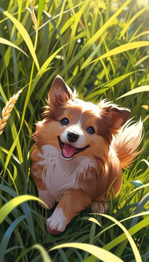 Hình nền điện thoại ảnh chó anime chibi cute 