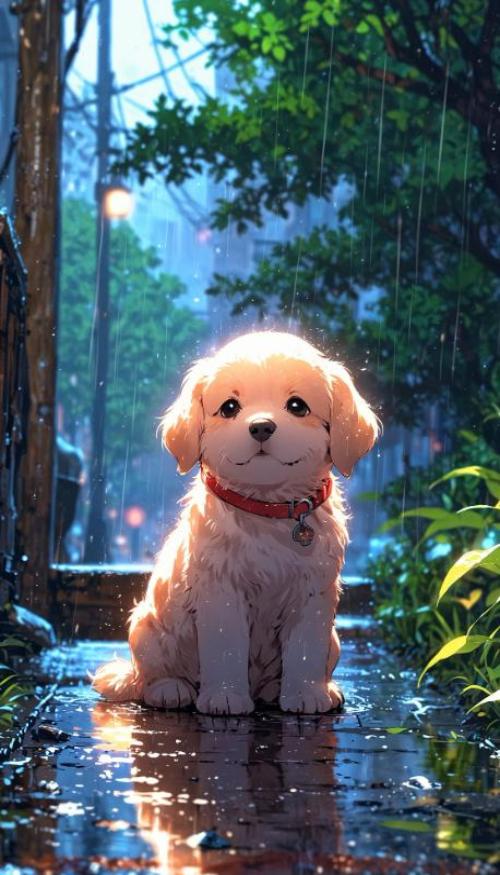 Hình nền điện thoại ảnh chó anime chibi cute 