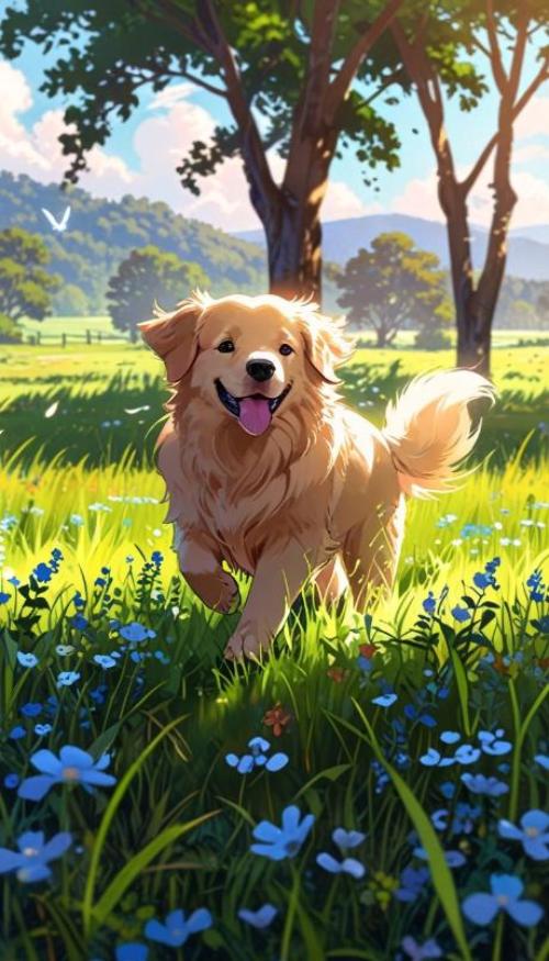 Hình nền điện thoại ảnh chó anime chibi cute 
