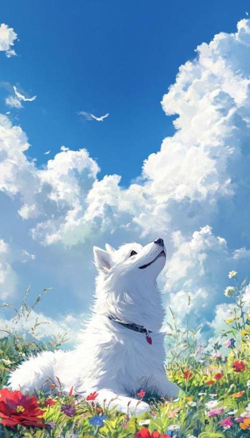 Hình nền điện thoại ảnh chó anime chibi cute 
