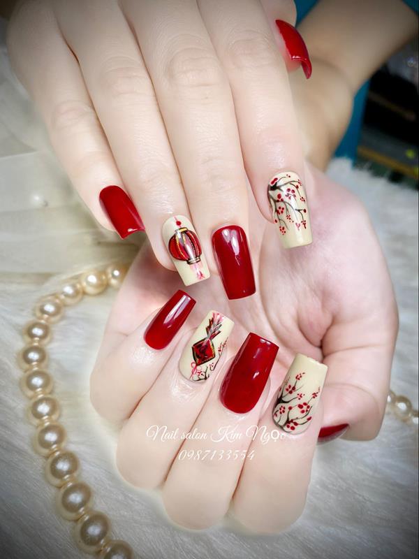 Nail tết 2021 đơn giản